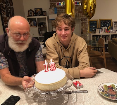 Being a Dad with the New Adult's 18th birthday cake