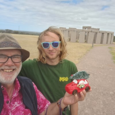 With my son at Stonehenge in Esperance, 2023